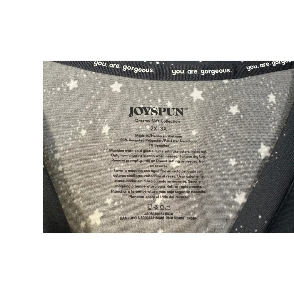 Joyspun Sleepshirt Women 2X-3X‎ Stars Dreamy Soft Pocket Nightgown NEW